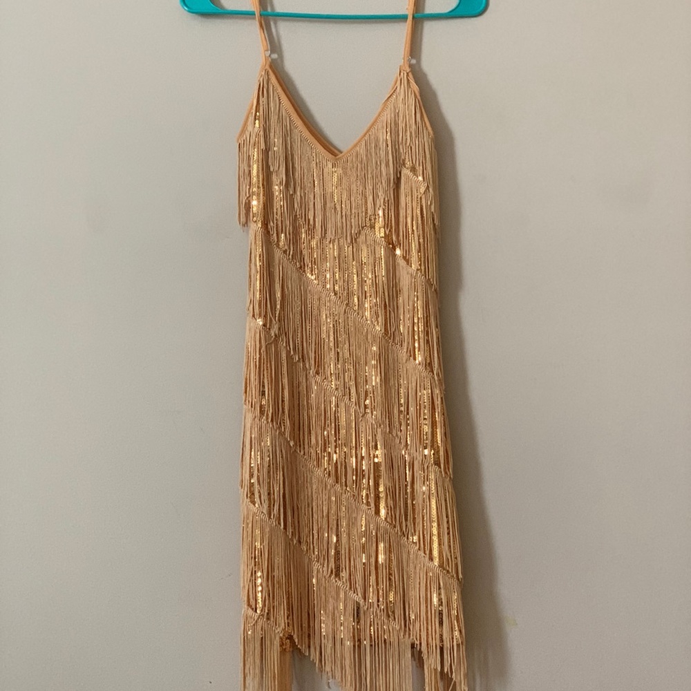 Gold Sequence ( Flapper Style ) Dress